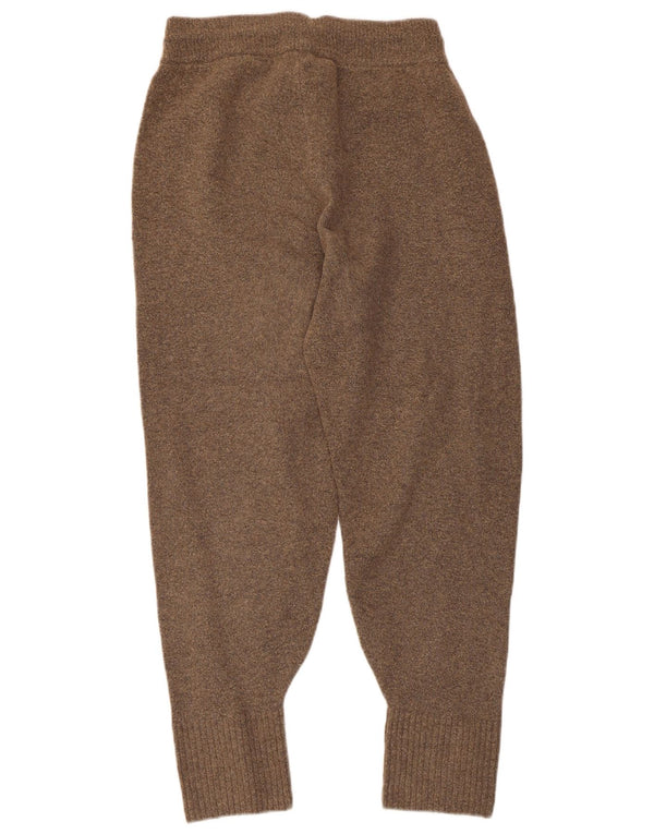 Zara Damen Strick-Trainingshose, Jogginghose, UK 12, Mittelbraun gefleckt