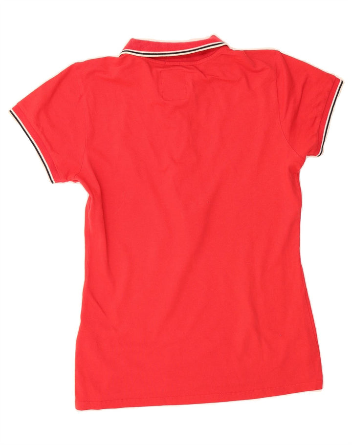 NORTH SAILS Damen Poloshirt UK 14 Große rote Baumwolle