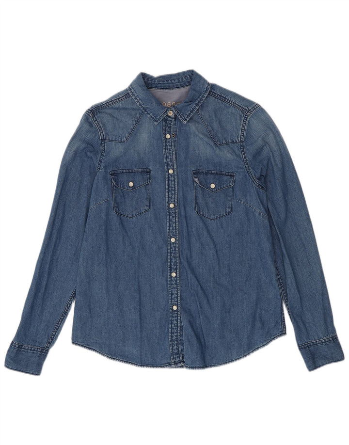 GAP Womens Denim Shirt UK 14 Medium Blue Cotton