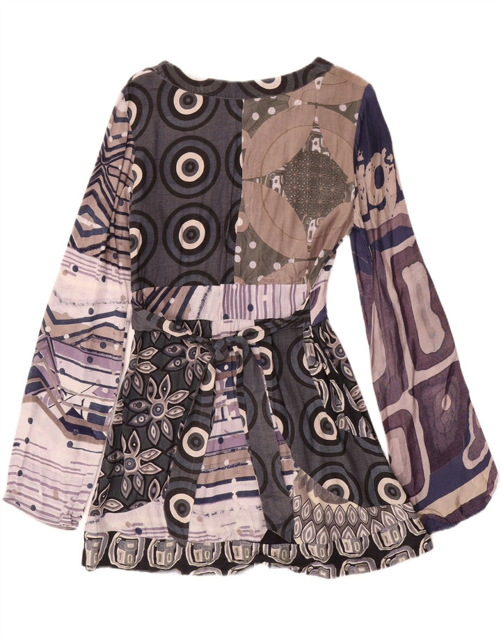 Desigual Damen A-Linien-Kleid UK 12 Medium Mehrfarbig Geometrisch