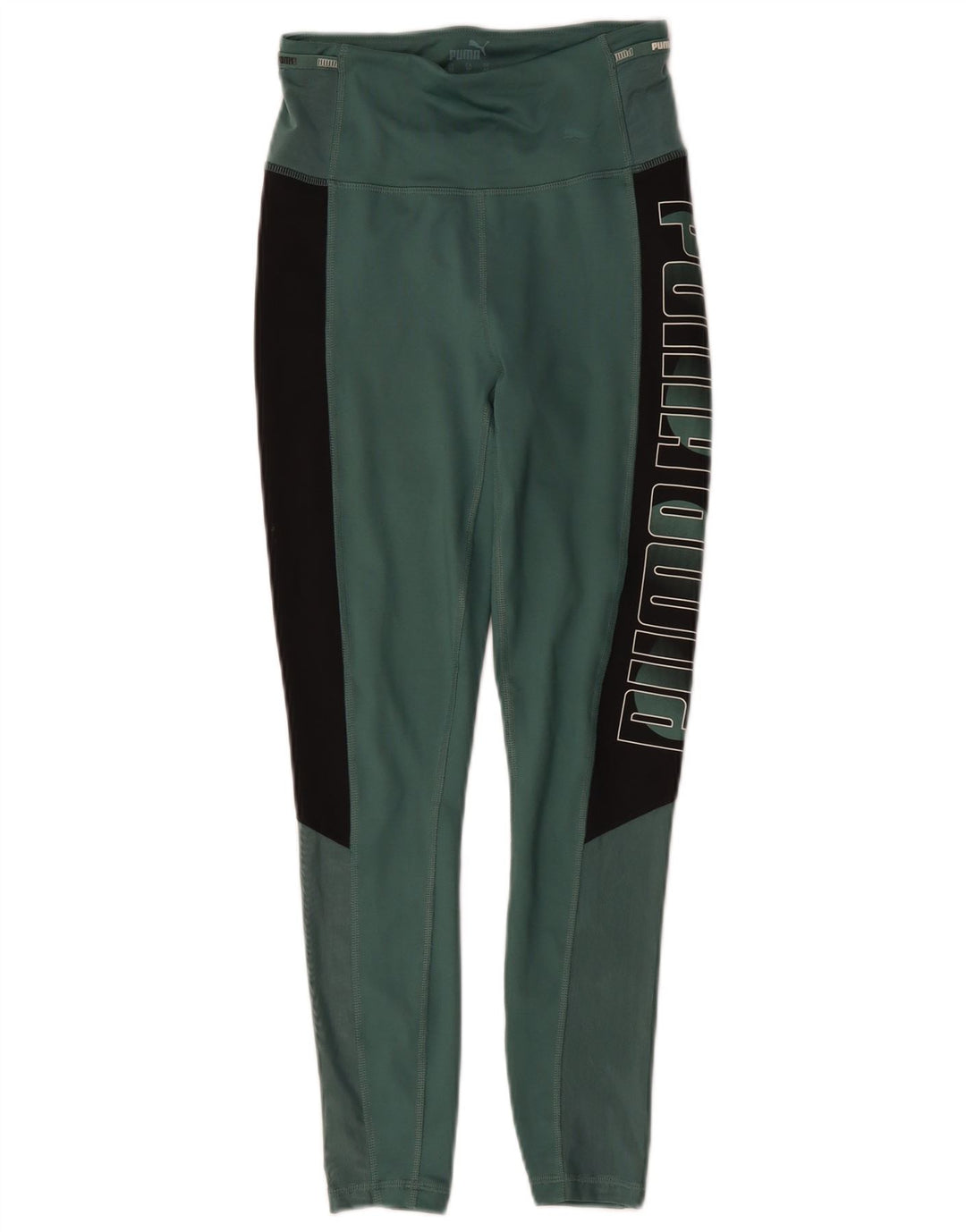 Puma Womens Graphic Leggings UK 6 XS Grün Colourblock Polyester