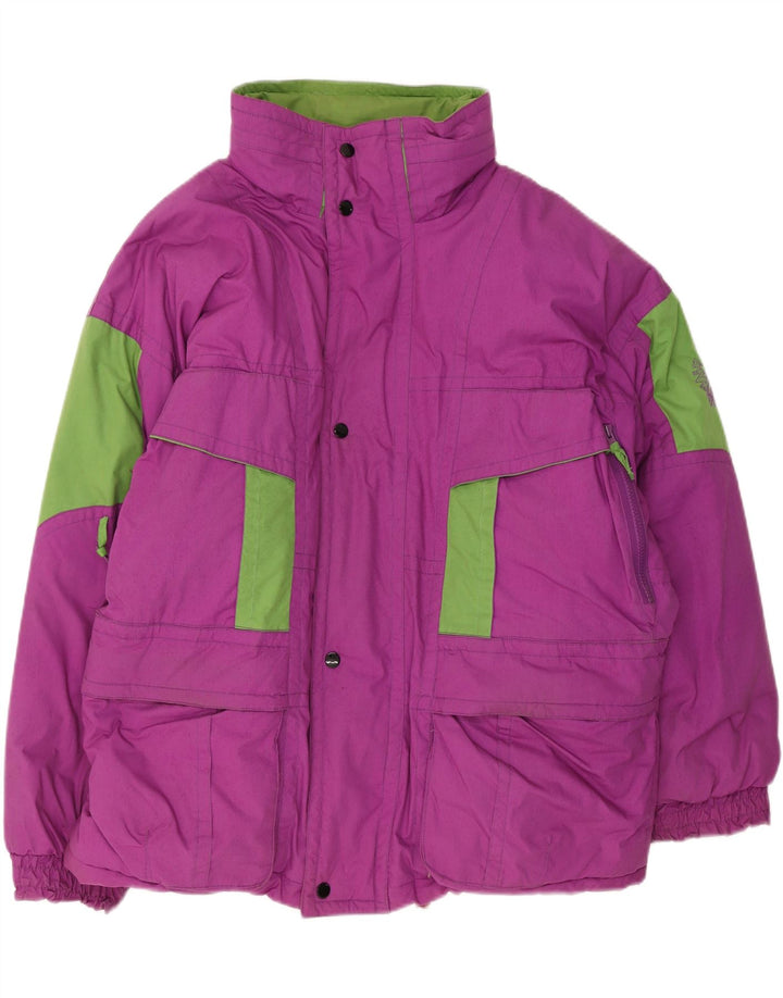 Brugi Herren-Skijacke mit Kapuze, UK 40, Größe L, Lila, Farbblock-Polyester