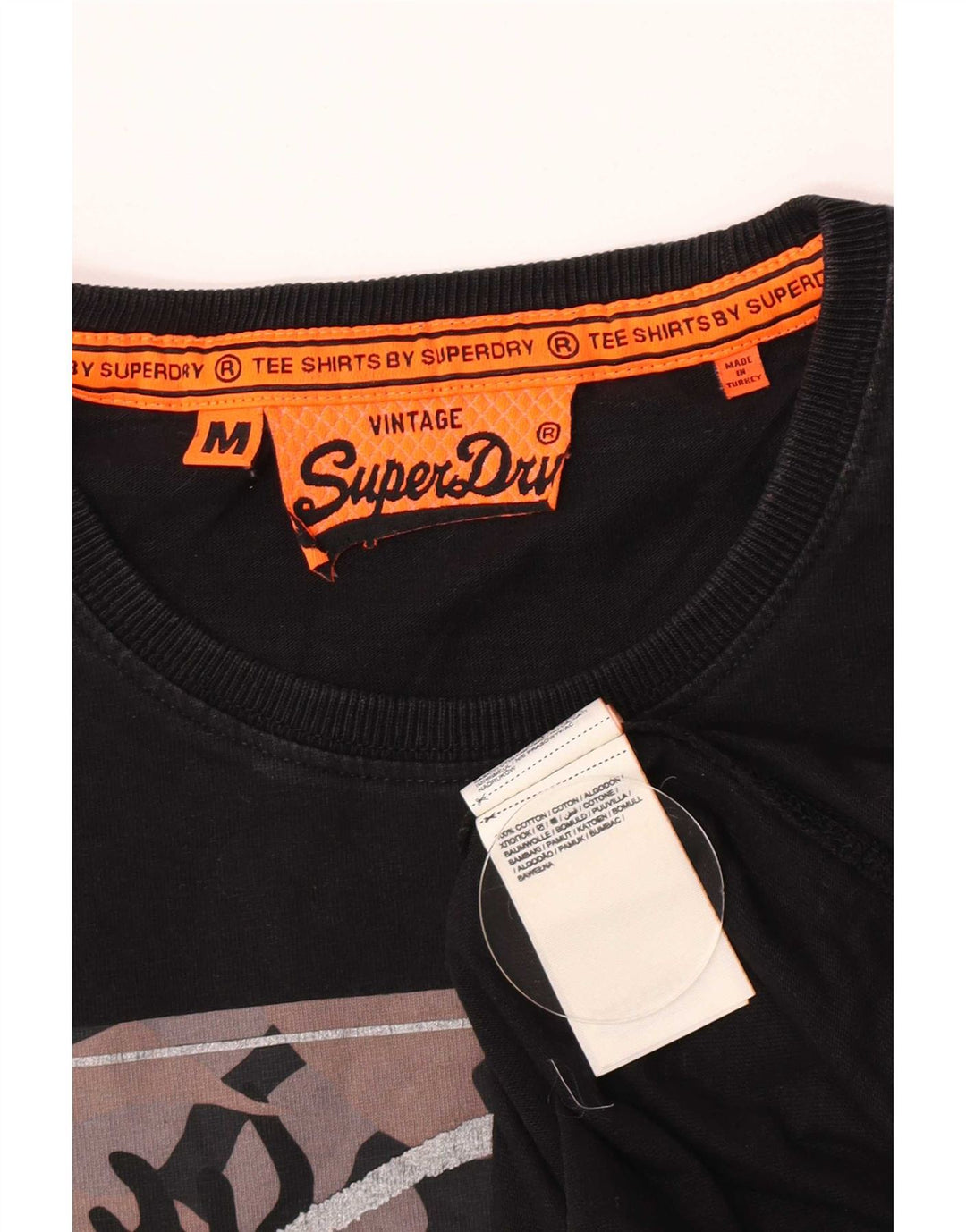 Superdry Herren Grafik-T-Shirt-Oberteil aus mittelschwarzer Baumwolle