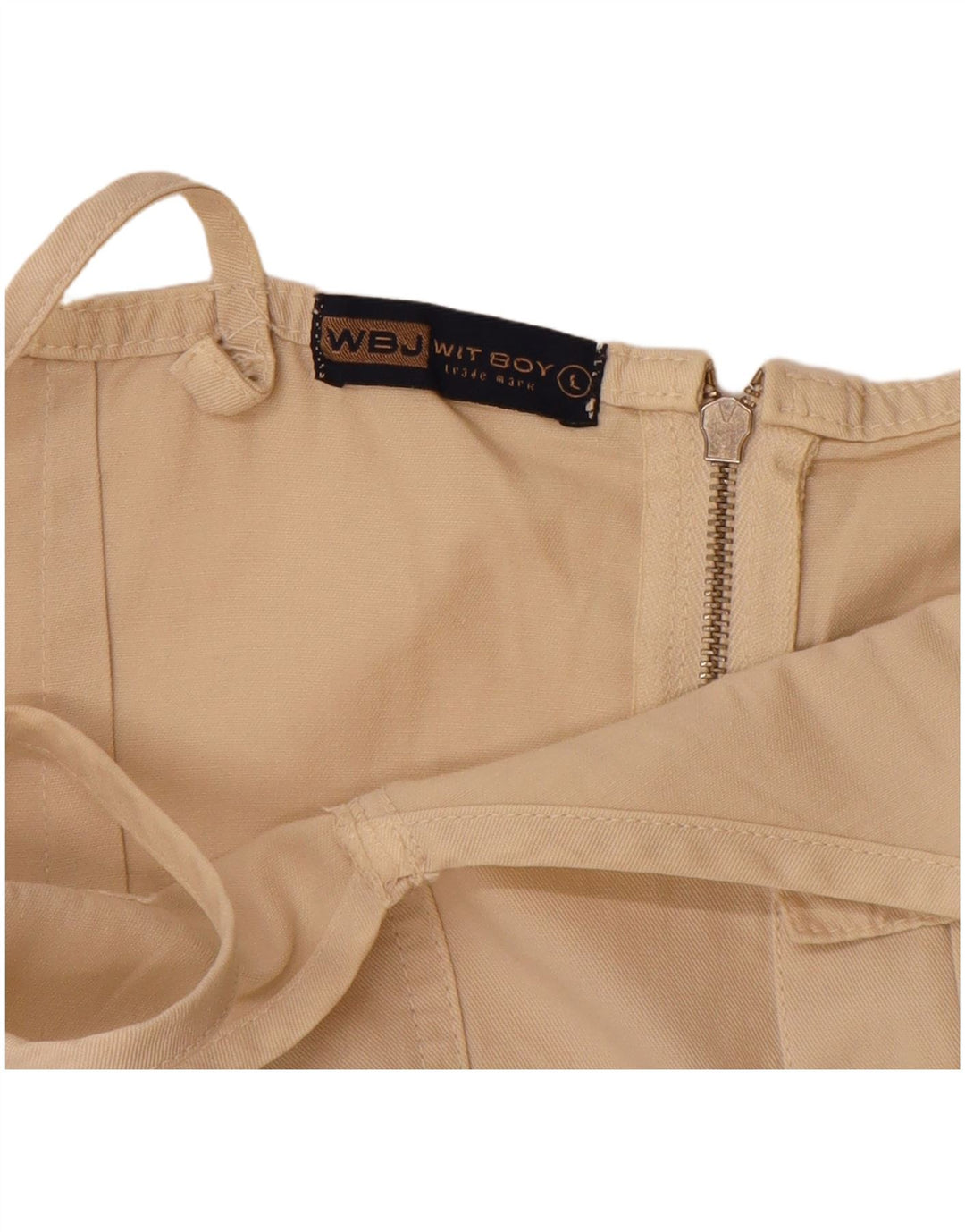 WIT BOY Damen Slip-Kleid UK 14 Large Beige Baumwolle