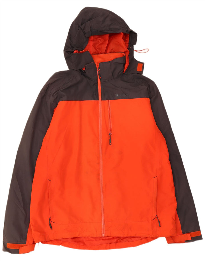 MOUNTAIN WAREHOUSE Herren-Regenjacke mit Kapuze, UK 42, XL, Orange, Farbblock