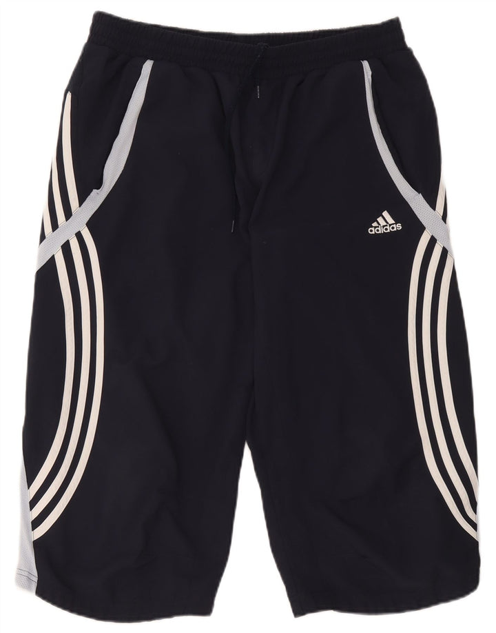 Adidas Herren-Bermuda-Sportshorts, großes marineblaues Farbblock-Polyester