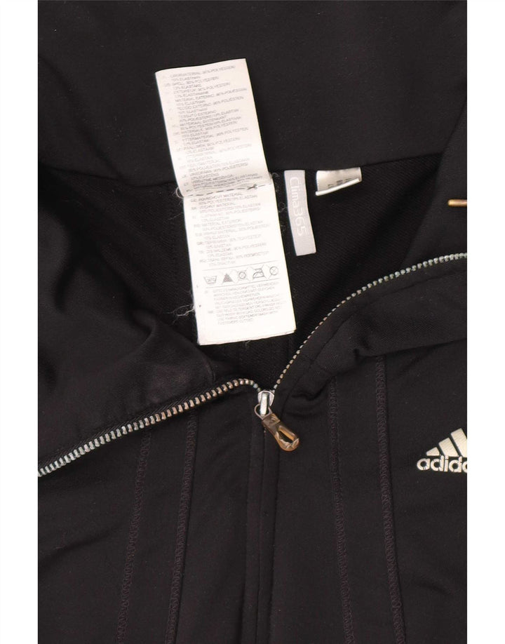 Adidas Damen Clima 365 Trainingsanzug Top Jacke UK 14 Medium Schwarz Polyester