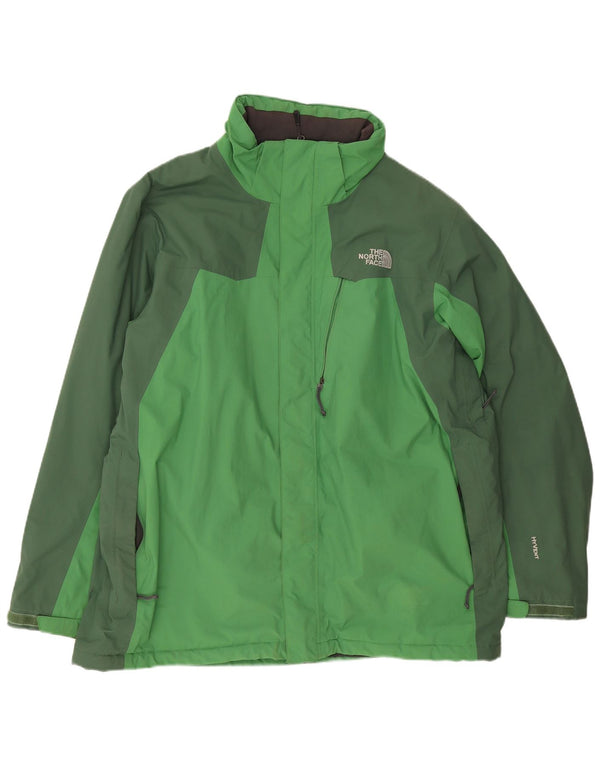 The North Face Herren-Windbreaker-Jacke, UK 42, XL, grünes Colourblock-Nylon