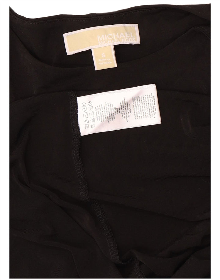 Michael Kors Damen A-Linien-Kleid UK 10 Small Schwarz Polyester