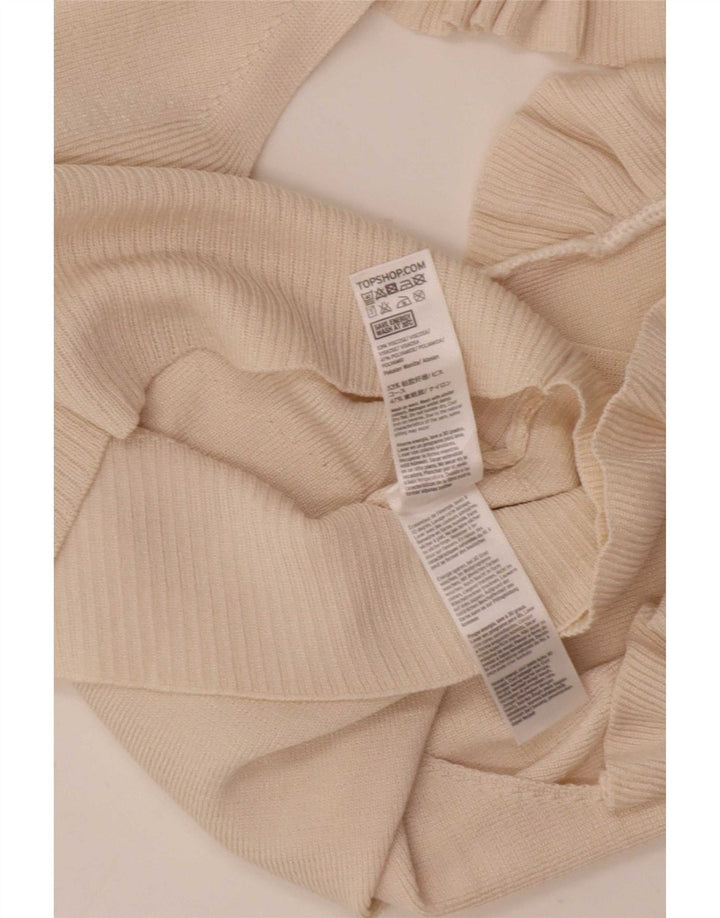 Topshop Damen Crop Bluse Top UK 12 Mittelweiße Viskose