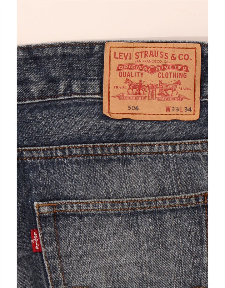 LEVI'S Mens 506 Denim Shorts W33 Medium  Blue Cotton
