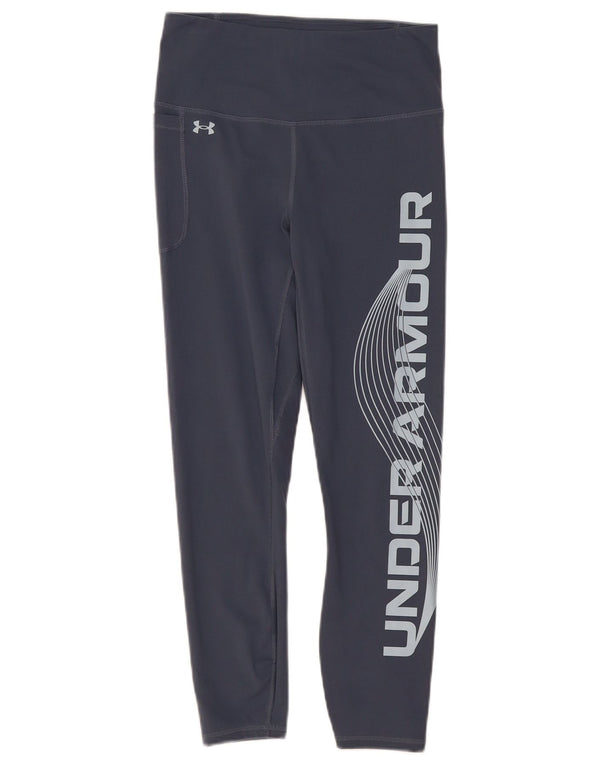 Under Armour Womens Graphic Crop Leggings UK 12 Mittelblaues Polyester