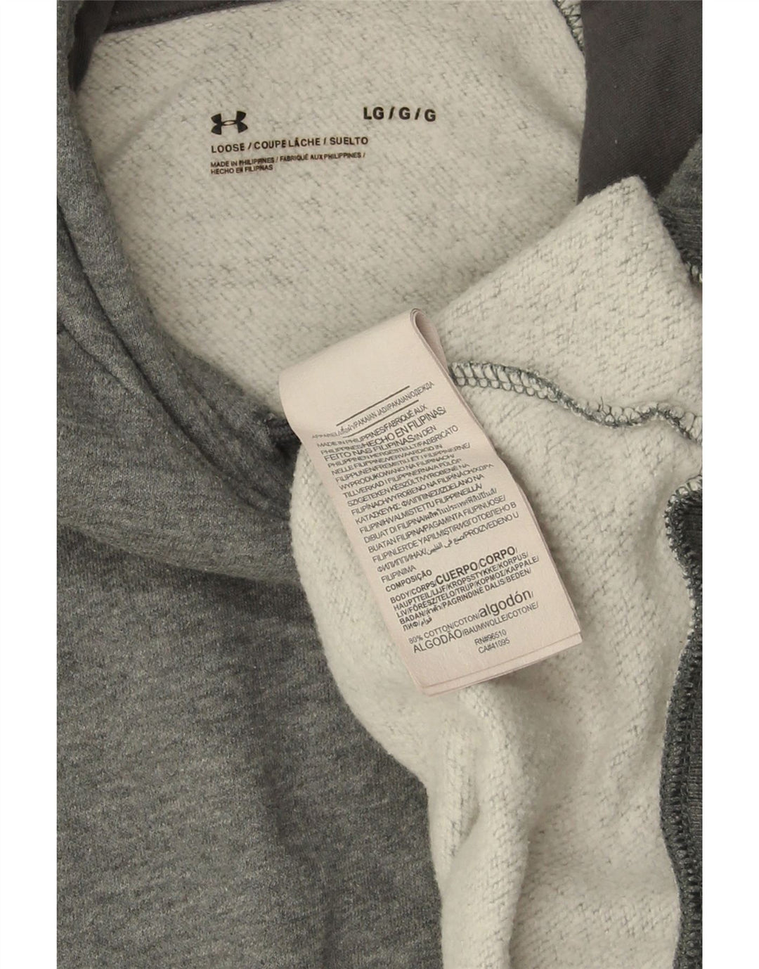 UNDER ARMOUR Herren-Kapuzenpullover, groß, grau gesprenkelte Baumwolle