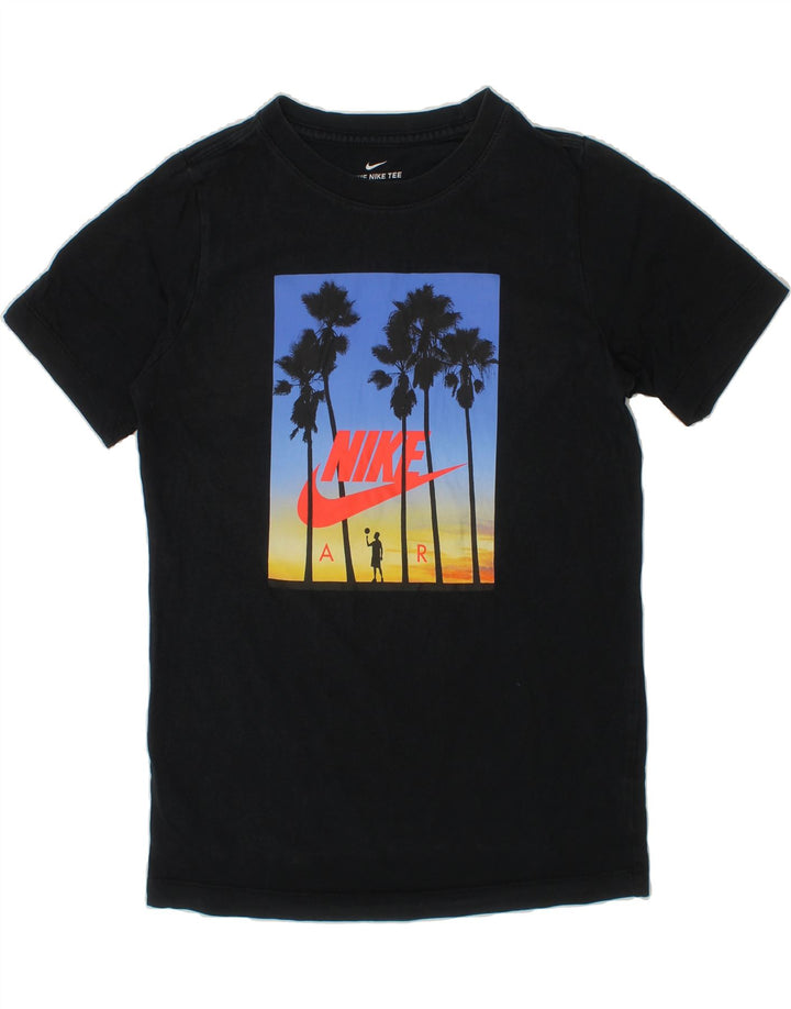 NIKE Boys Graphic T-Shirt Top 10-11 Years Medium Black Vintage Nike and Second-Hand Nike from Messina Hembry 