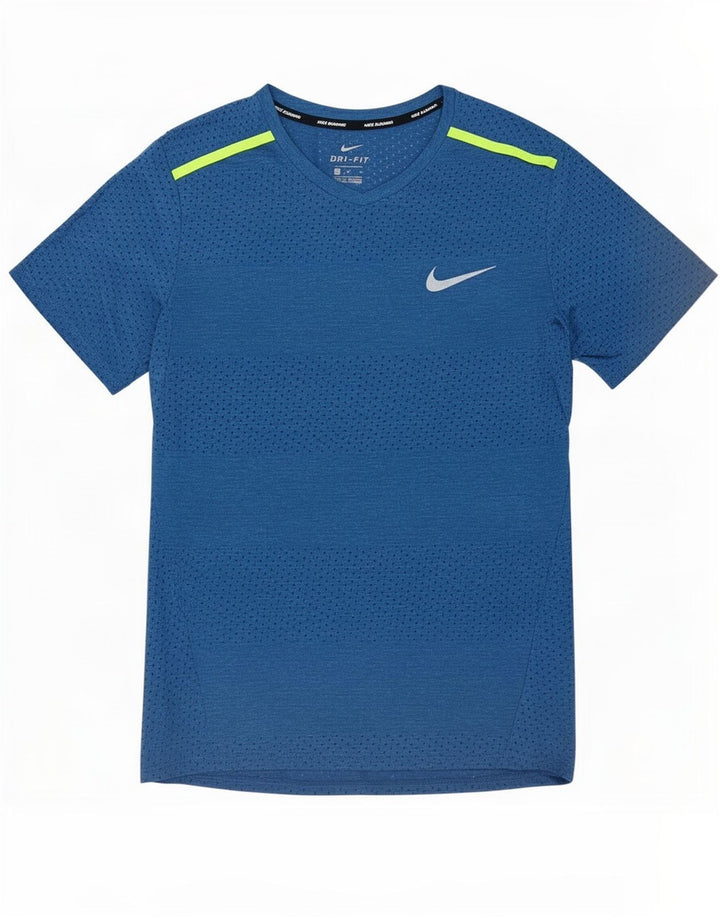 Nike Herren Dri Fit T-Shirt Top Mittelblau