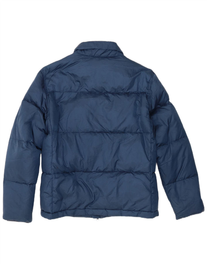 Massimo Dutti Herren Wattierte Jacke UK 40 Large Marineblau Polyester