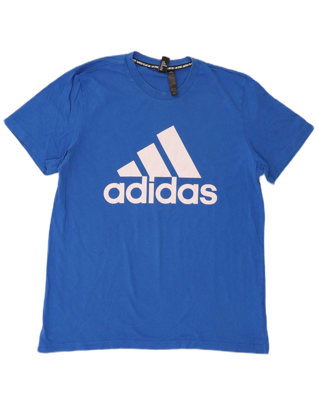 Adidas Herren Grafik T-Shirt Top Große blaue Baumwolle