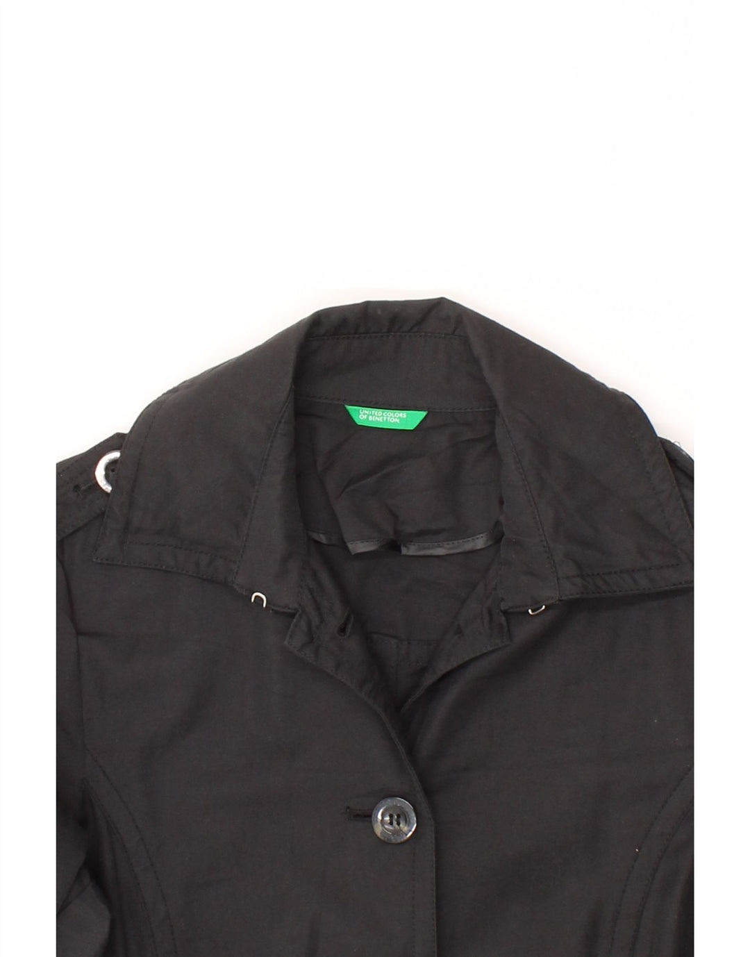 BENETTON Womens Military Jacket UK 12 Medium Black Vintage Benetton and Second-Hand Benetton from Messina Hembry 