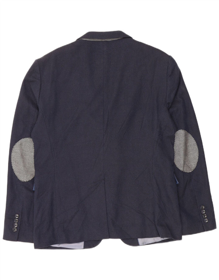 Zara Herren-Blazer mit 2 Knöpfen, EU 52, große marineblaue Baumwolle