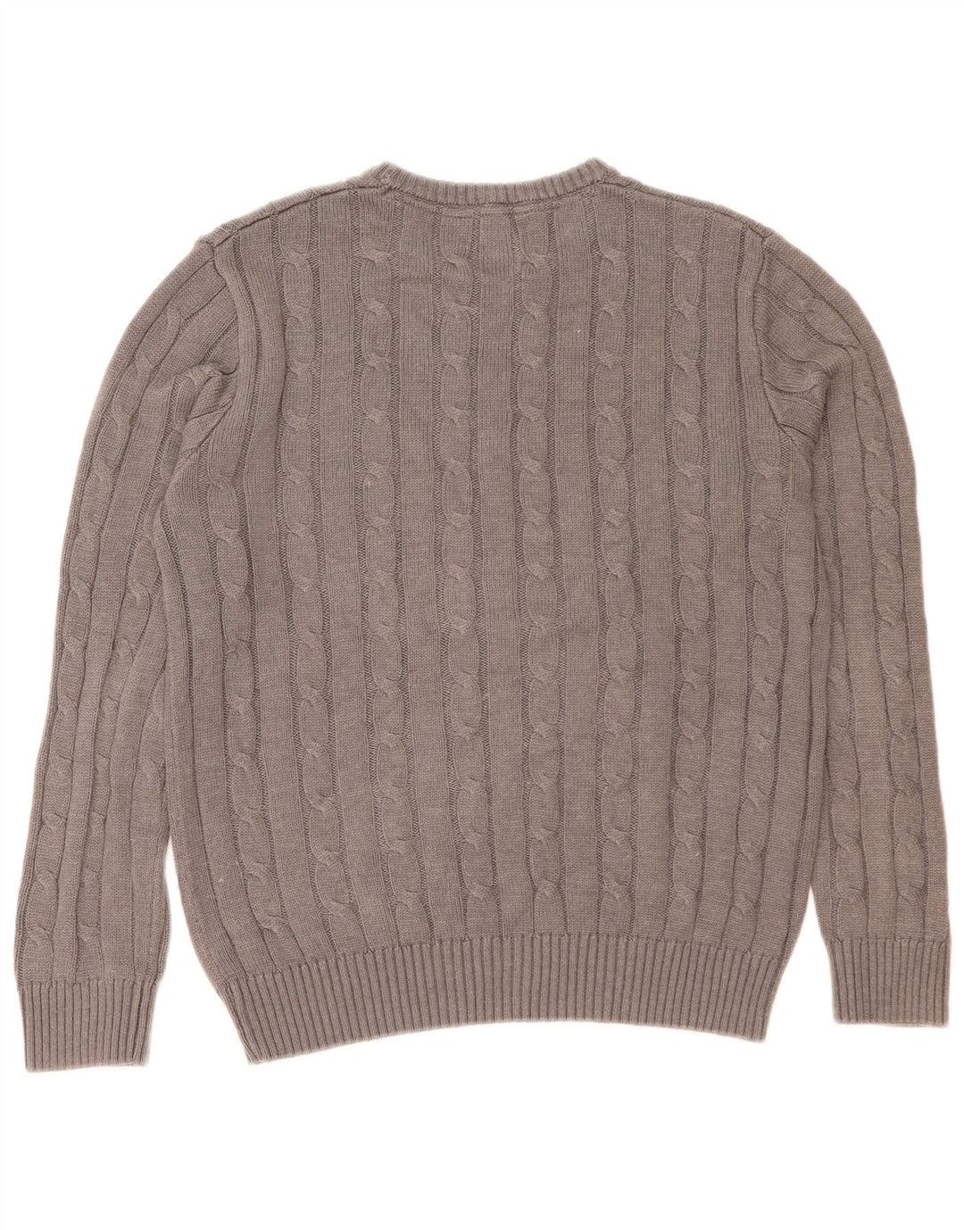 Crew Clothing Herren-Pullover mit U-Boot-Ausschnitt, mittelgraue Baumwolle