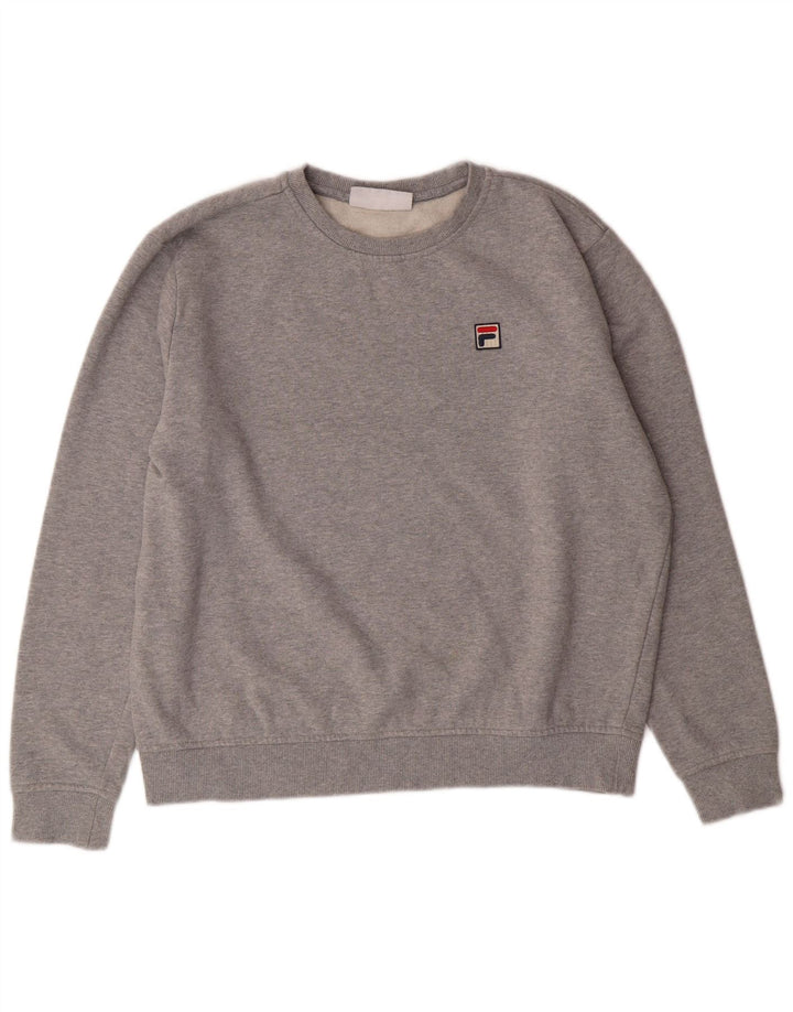 FILA Womens Sweatshirt Jumper UK 16 Large Grey Cotton
