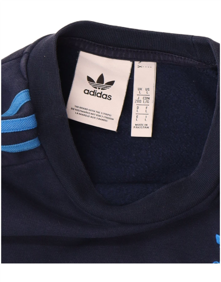 ADIDAS Herren Sweatshirt Pullover Große Marineblaue Baumwolle