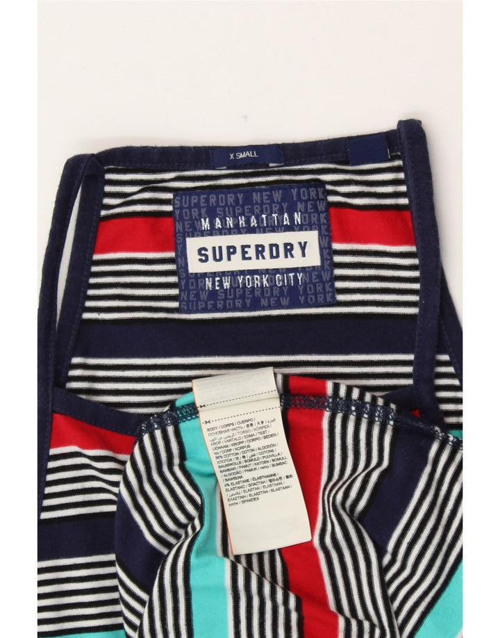 SUPERDRY Damen Manhattan T-Shirt-Kleid UK 6 XS Mehrfarbig gestreift