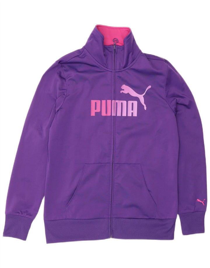 Puma Womens Graphic Trainingsanzug Top Jacke UK 14 Large Lila