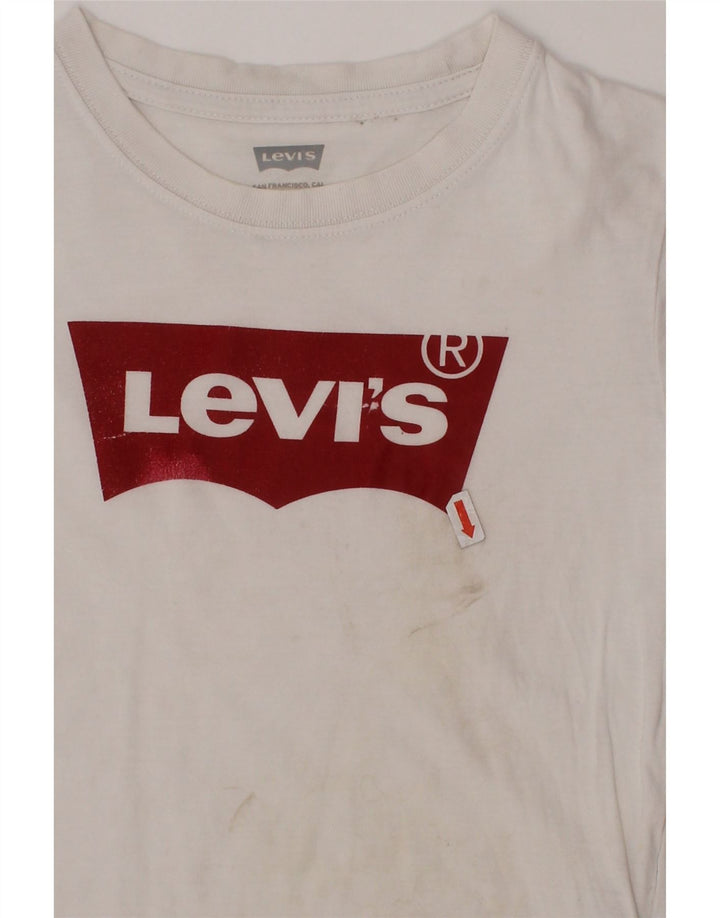 LEVI'S Mädchen-T-Shirt mit Grafik, 5–6 Jahre, weiße Baumwolle