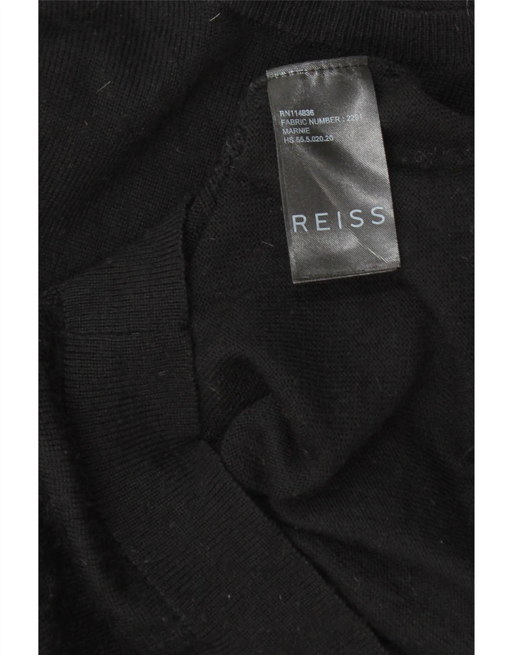 Reiss Damen-Pullover mit U-Boot-Ausschnitt, UK 14, mittelschwarze Wolle