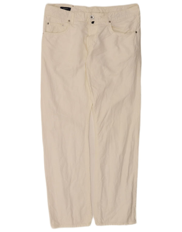 Gant Herren Tyler Low Waist Regular Fit Straight Jeans W36 L32 Weiße Baumwolle