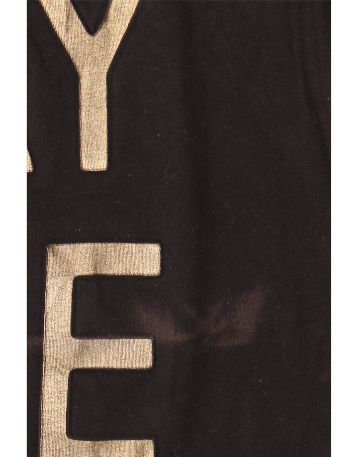 Trussardi Jeans Damen Grafik-T-Shirt-Oberteil UK 14 Medium Schwarz