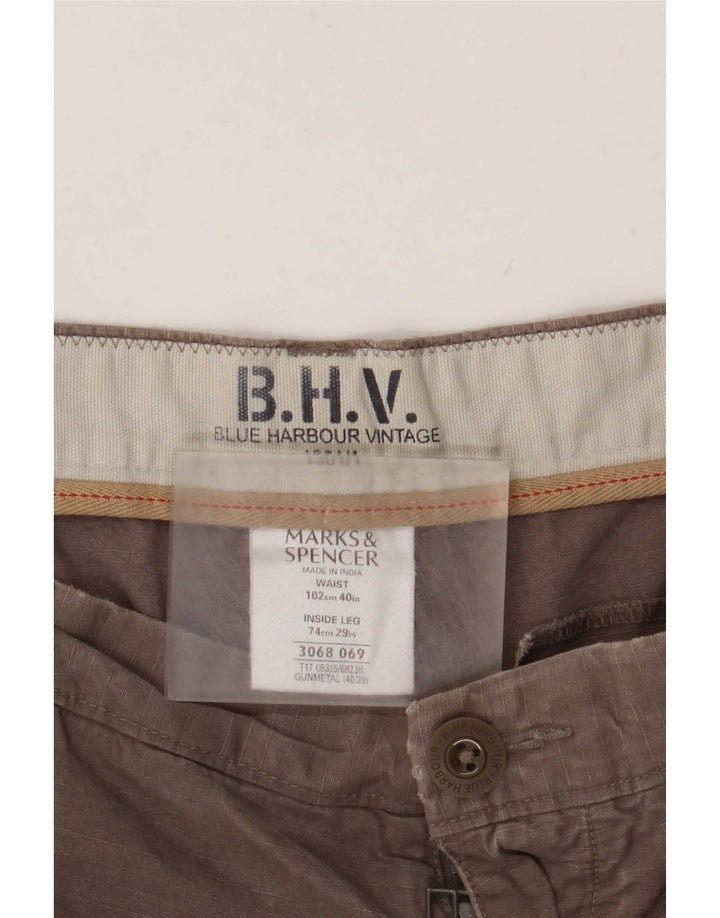 Marks & Spencer Herren Blue Harbour Gerade Chinohose W40 L27 Grau