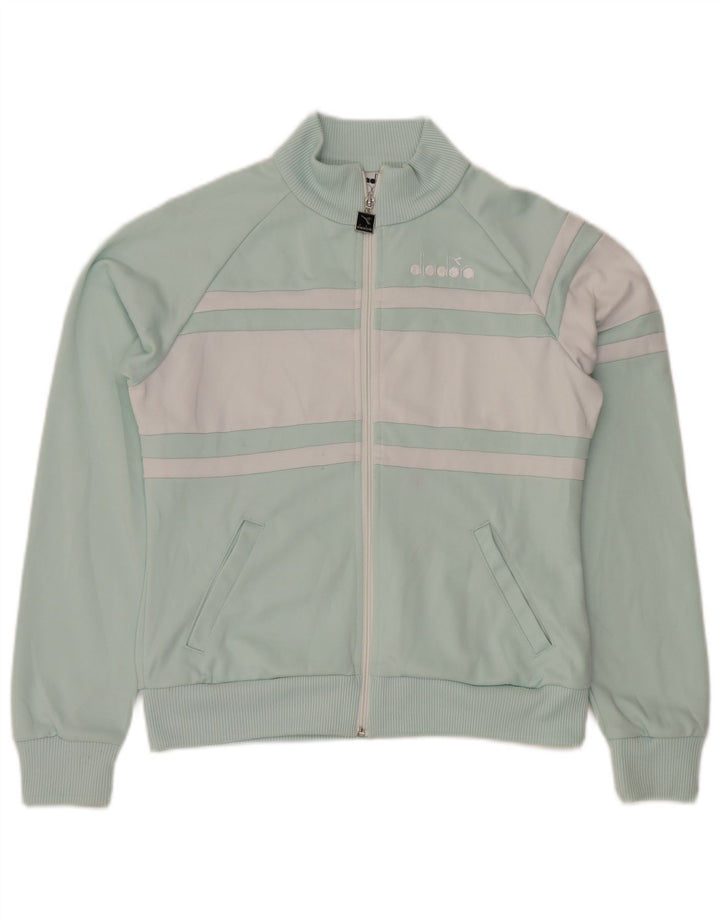 DIADORA Damen-Trainingsanzug-Top-Jacke, UK 16, Größe L, Türkis, Farbblock