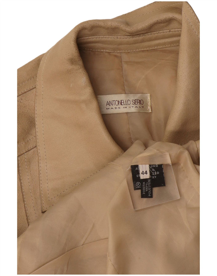 Antonello Serio Damen Lederjacke IT 44 Medium Beige Leder