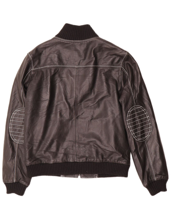 Vintage Damen Lederjacke UK 14 Large Schwarz