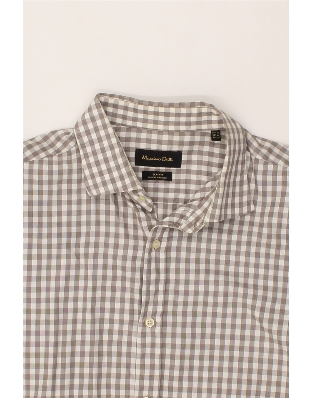 MASSIMO DUTTI Mens Slim Fit Shirt XL Grey Gingham Cotton Vintage Massimo Dutti and Second-Hand Massimo Dutti from Messina Hembry 