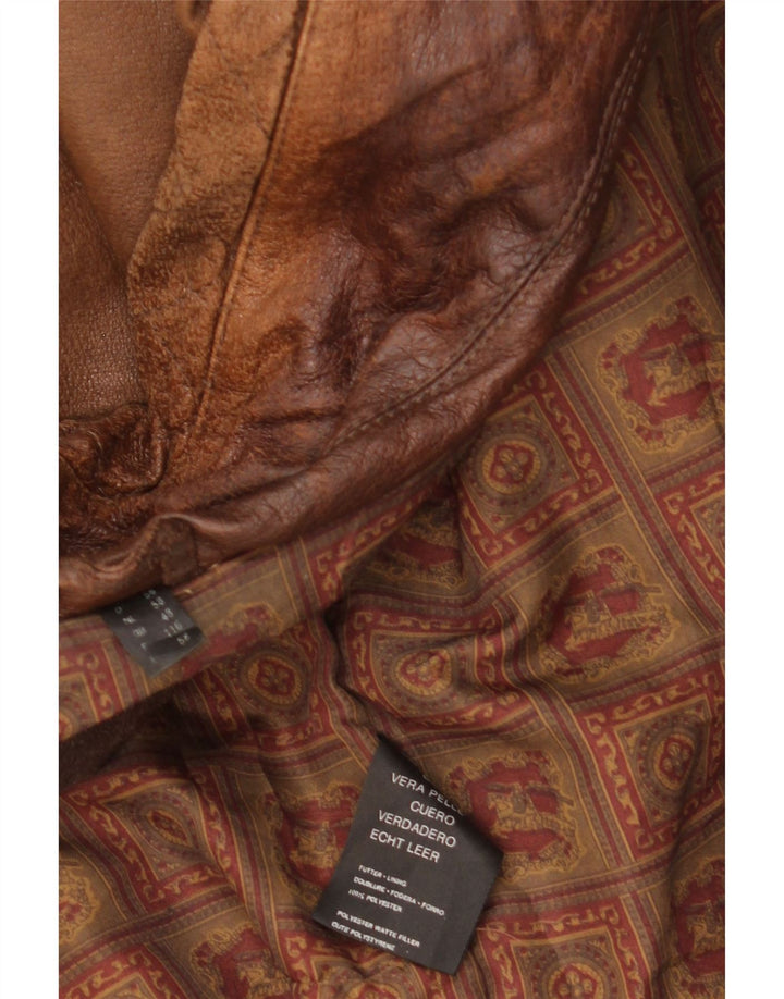 Vintage Herren Lederjacke IT 58 4XL Braunes Leder