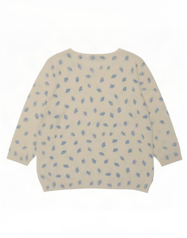 Marks & Spencer Damen-Pullover mit abstraktem Muster und U-Boot-Ausschnitt, UK 18, XL B