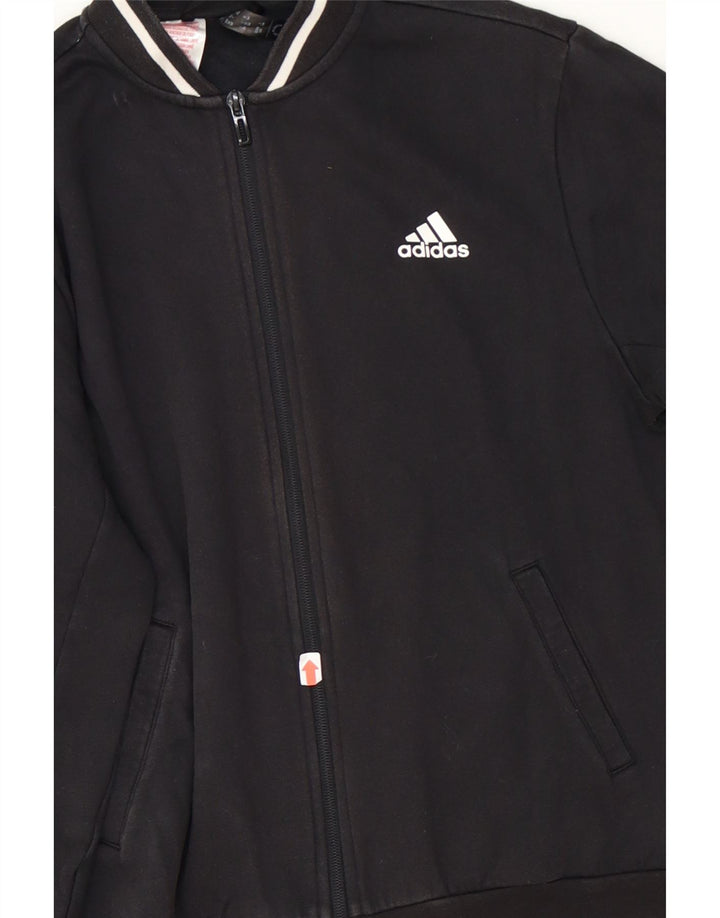 ADIDAS Boys Graphic Tracksuit Top Jacket 13-14 Years Black Cotton Vintage Adidas and Second-Hand Adidas from Messina Hembry 