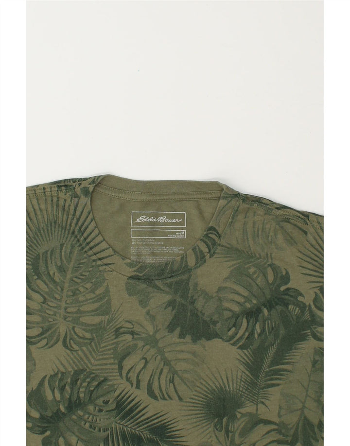 EDDIE BAUER Mens Abstract Pattern T-Shirt Top Medium Green Cotton Vintage Eddie Bauer and Second-Hand Eddie Bauer from Messina Hembry 