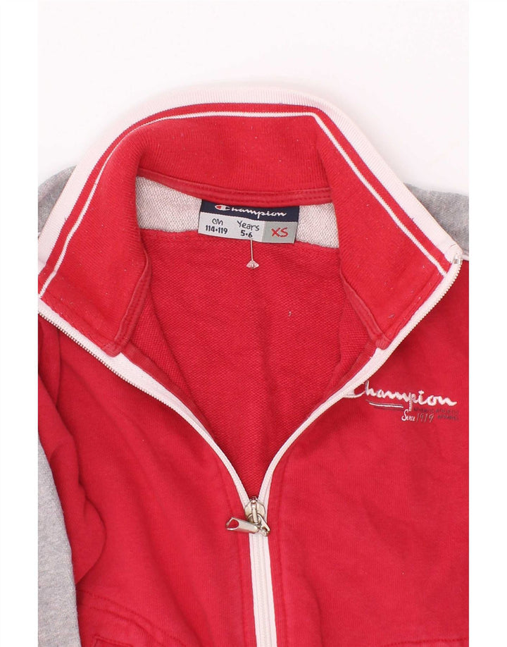 Champion Jungen-Trainingsanzug-Top-Jacke, 5–6 Jahre, XS, Rot, Farbblock