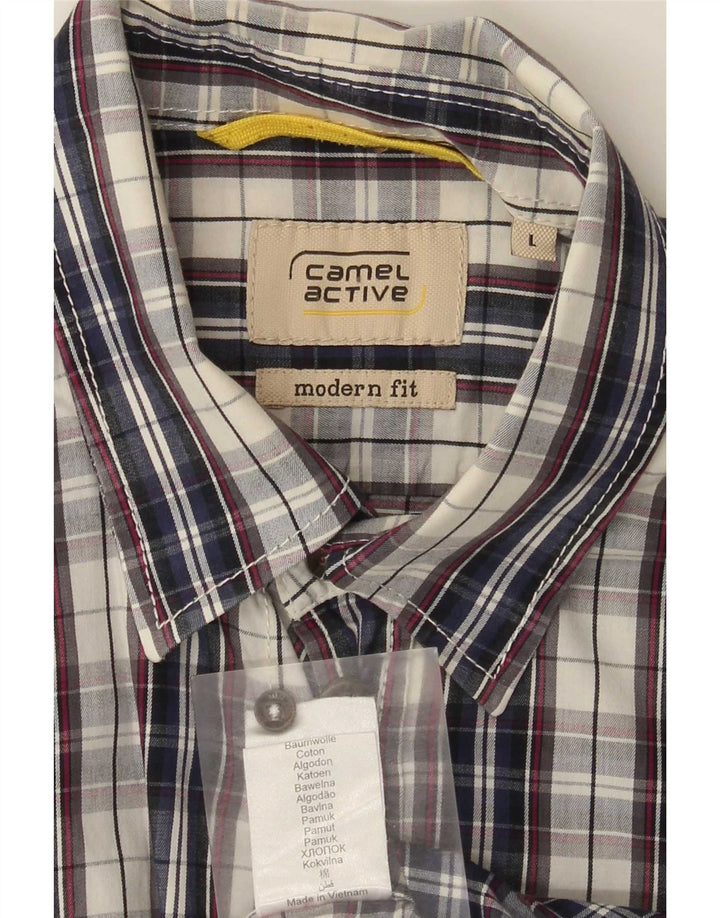 Camel Active Herrenhemd, groß, blau kariert, Baumwolle