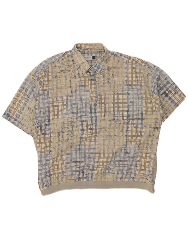 Concret Herren Kurzarm-Pulloverhemd 2XL Beige kariert