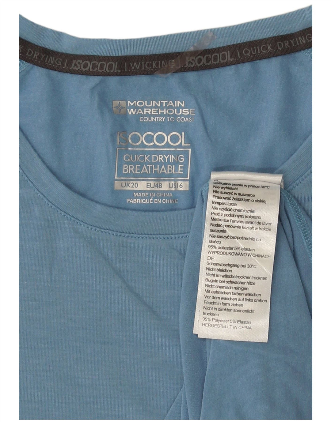 Mountain Warehouse IsoCool T-Shirt-Oberteil für Damen, UK 20 2XL, Blau, Polyester