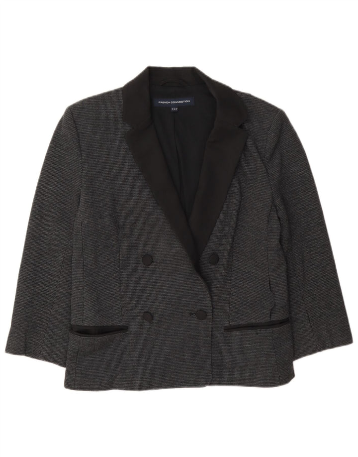 French Connection Zweireihiger Damen-Blazer, Größe UK 12, Mittelgrau