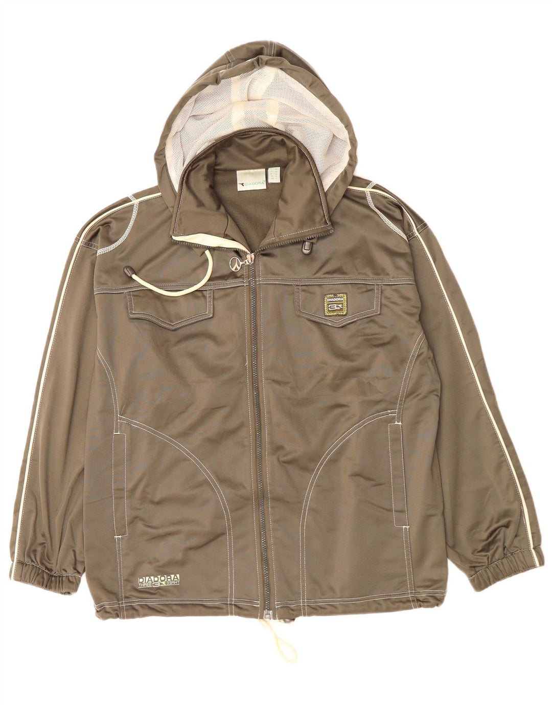 DIADORA Damen-Trainingsjacke in Übergröße mit Kapuze, Gr. 10, Größe S, Grau