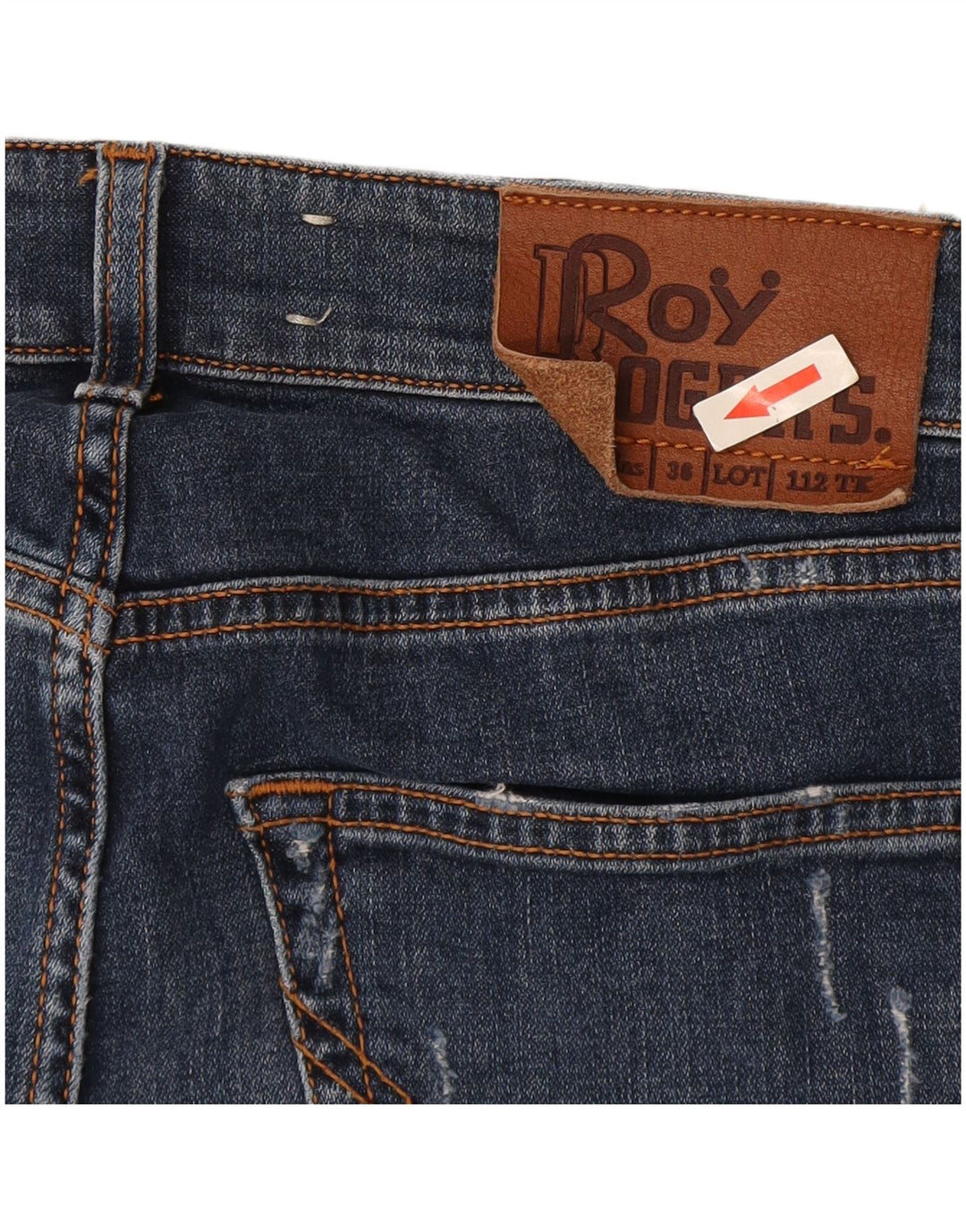 Roy Rogers Herren Distressed Slim Jeans W34 L29 Blaue Baumwolle