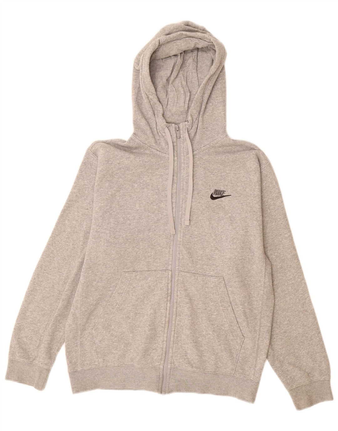 Nike Herren-Kapuzenpullover mit Reißverschluss, klein, graue Baumwolle