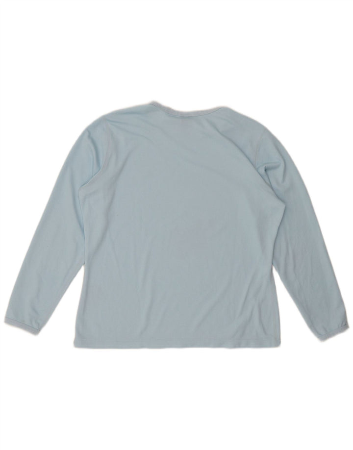 NIKE Damen Dri Fit Top Langarm US 12/14 Large Blau Polyester